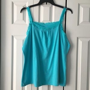 Lane Bryant Turquoise Tank Lace Design size 18/20W